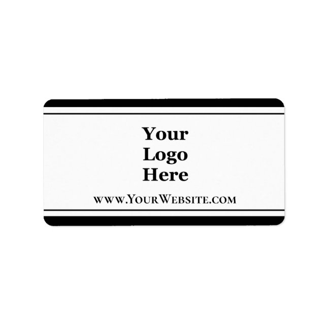 Website für Schwarzweiß-Logos und Weiß Adressaufkleber (Vorne)