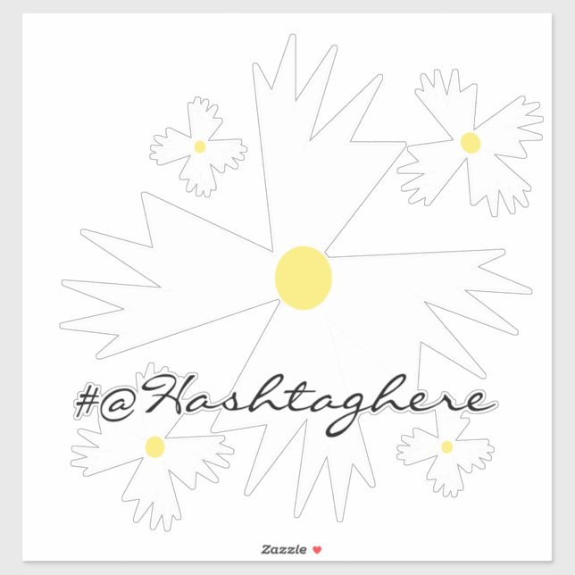 Website Geschäftsname Daisy Script Car Decal Aufkleber (Blatt)