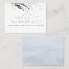 Website Hochzeitstag Dusty Blue Greenery Visitenkarte
