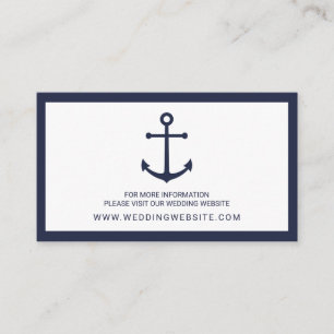 Website-Karte für Hochzeiten der Nautischen Marine Begleitkarte