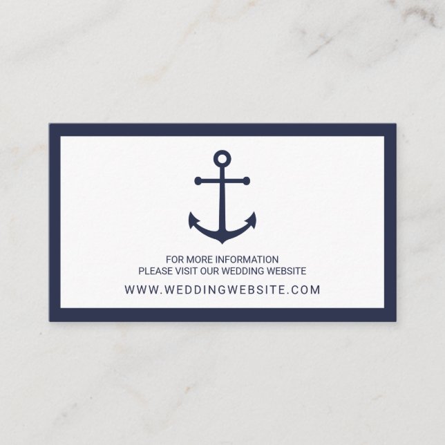 Website-Karte für Hochzeiten der Nautischen Marine Begleitkarte (Vorderseite)