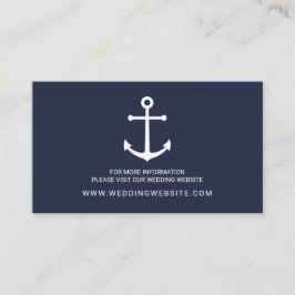 Website-Karte für Hochzeiten der Nautischen Marine Begleitkarte
