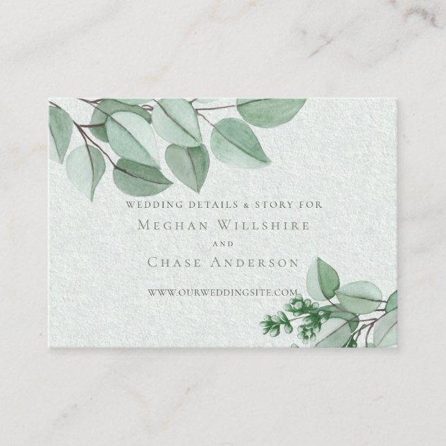 Website-Karte für Hochzeiten | Elegant Watercolor  Begleitkarte (Vorderseite)