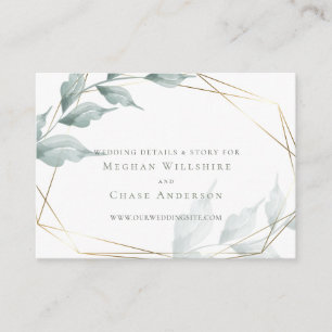 Website-Karte für Hochzeiten Grayed Jade Green B Begleitkarte