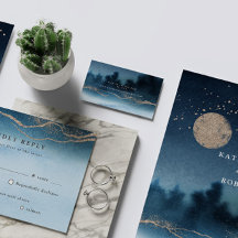 Website-Karte für Hochzeiten in der blauen Nacht