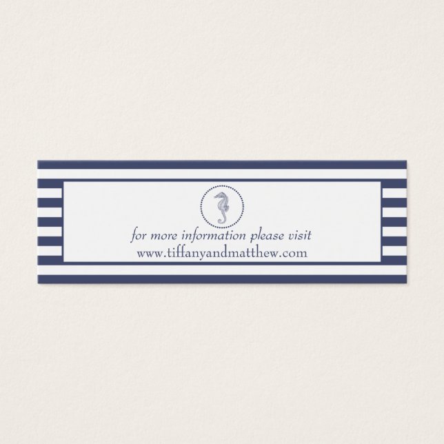 Website-Karte für Hochzeiten | Nautic Blue Seepfer (Vorderseite)