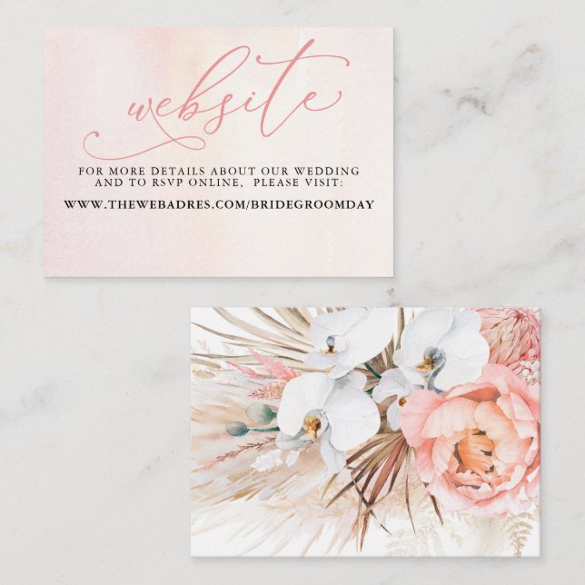 Website-Karte für tropische Blumenwüste Visitenkarte (Vorne/Hinten)