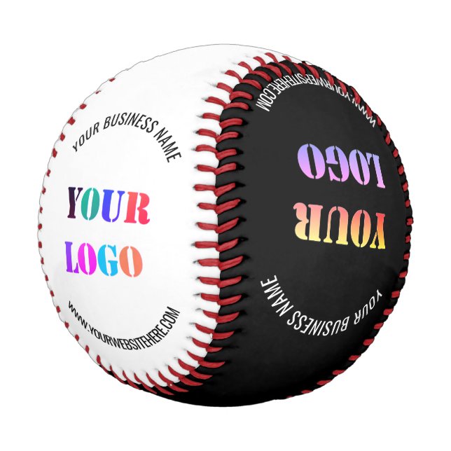 Website mit Ihrem Logo Werbeaktion Personalisiert Baseball (Schrägansicht)