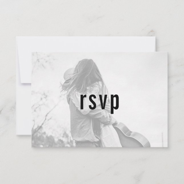 Website Modernes Minimalistisches einfaches Foto U RSVP Karte (Vorderseite)