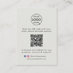 Website QR Code Scan Me Logo Grau Visitenkarte