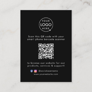 Website QR Code Scan Me Modern Black Visitenkarte