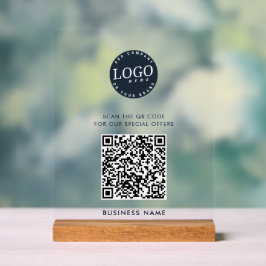 Website-QR-Code und einfache Geschäftslogos Acrylschild