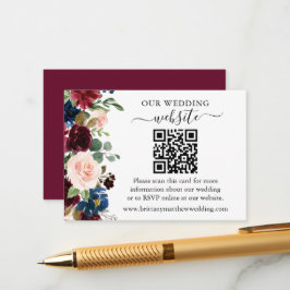 Website QR zur Hochzeit von gemischten Wasserfarbe Begleitkarte