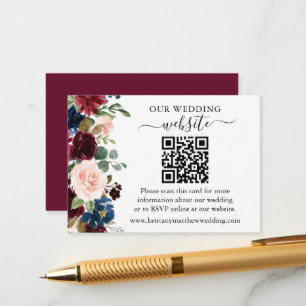 Website QR zur Hochzeit von gemischten Wasserfarbe Begleitkarte