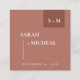 WEBSITE SCANDI TERRACOTTA RUST MONOGRAM WEDING QUADRATISCHE VISITENKARTE