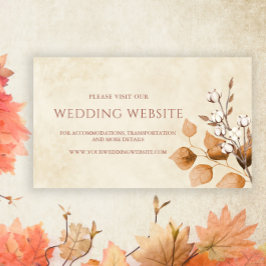 Website Terracotta Autumn Leaves Boho Hochzeit im Begleitkarte