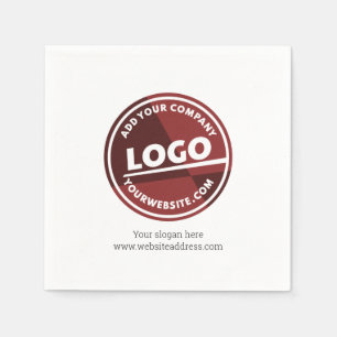 Website und Slogan für Ihre Firmenlogos hinzufügen Serviette