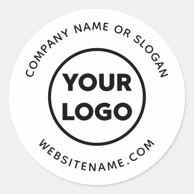 Website und Slogan für kundenspezifische Logos Runder Aufkleber (Vorderseite)