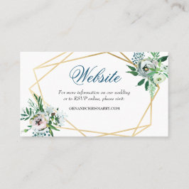 Website von Boho Floral Geometric Blue Wedding Visitenkarte