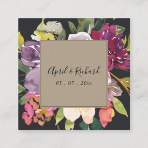 WEBSITE VON KRAFT YELLOW BLACK BURGUNDY FLORAL WED QUADRATISCHE VISITENKARTE