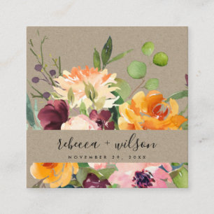 WEBSITE VON KRAFT YELLOW ORANGE FLORA BUNCH WEDING QUADRATISCHE VISITENKARTE
