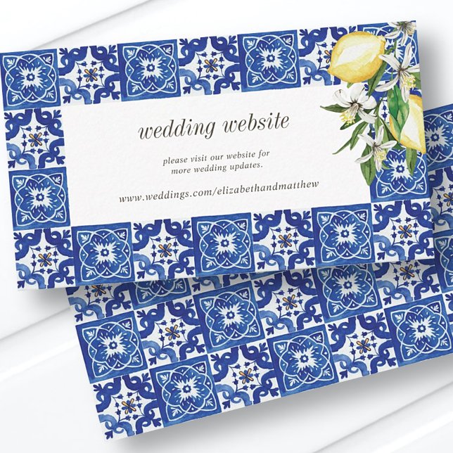 Website von Lemon Foliage Blue Mediterranean Weddi Begleitkarte (Von Creator hochgeladen)
