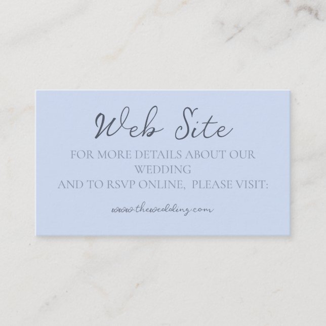 Website von Monogram Minimalistisch Beau Blue Wedd Visitenkarte (Vorderseite)