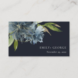 WEBSITE VON NAVY BLUE GREEN GOLD FLORAL WEDSITE VISITENKARTE