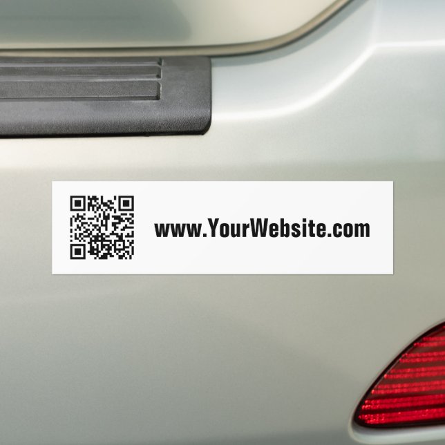 Website zu Business Black und White QR Code Autoaufkleber (Auf Auto)