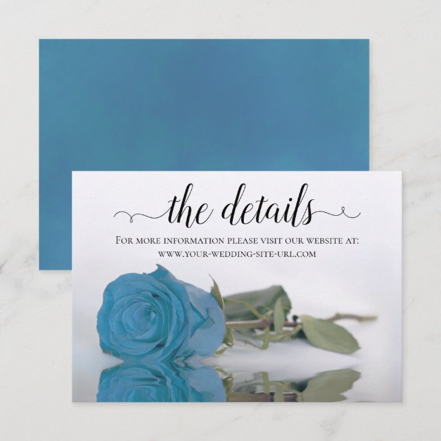 Website zu den Details zur Blauen Rose Begleitkarte (Vorne/Hinten)