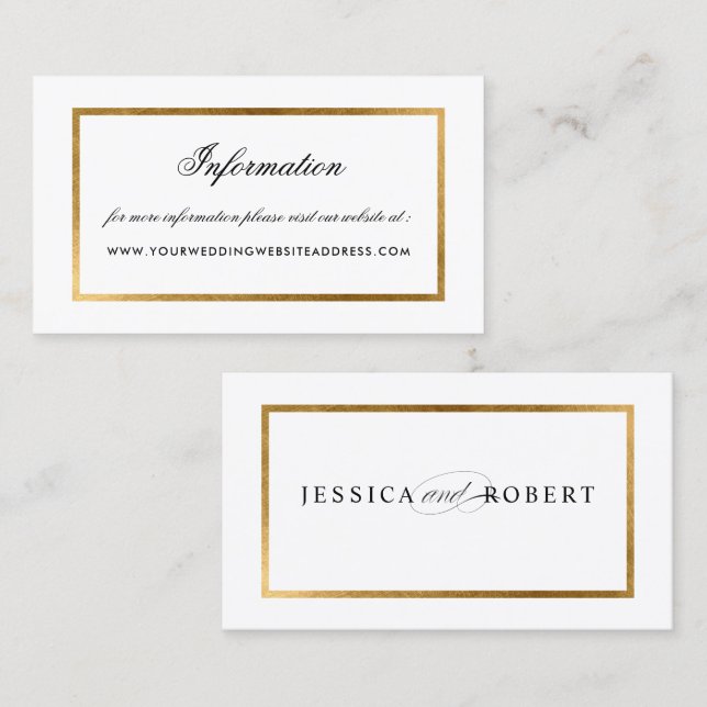Website zu den Gold Border Information für Elegant Visitenkarte (Vorne/Hinten)