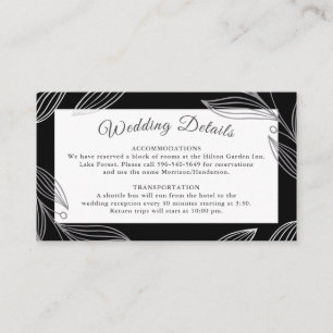 Website zu eleganten Silver Botanical Wedding Deta Begleitkarte