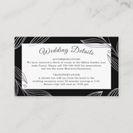 Website zu eleganten Silver Botanical Wedding Deta Begleitkarte