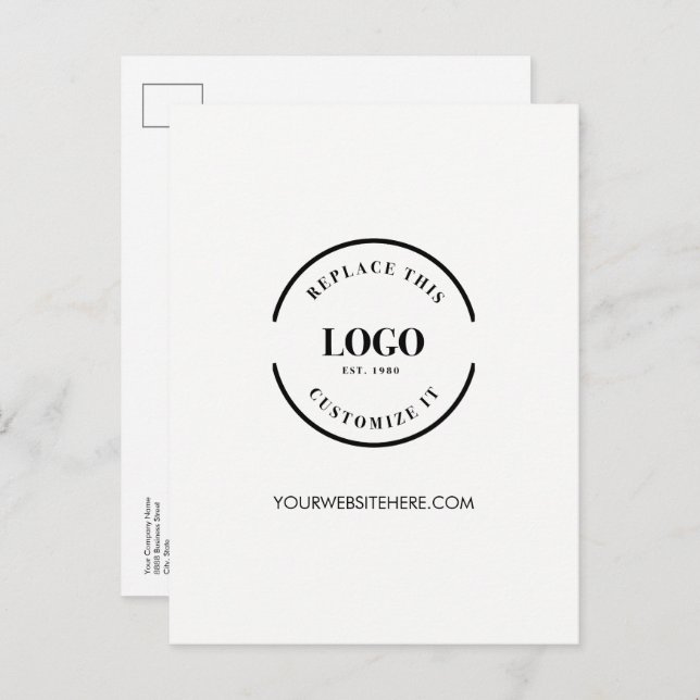 Website zum Firmenlogo Postkarte (Vorne/Hinten)