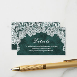 Website zum Hochzeitsszenario "Lace Emerald Green  Begleitkarte