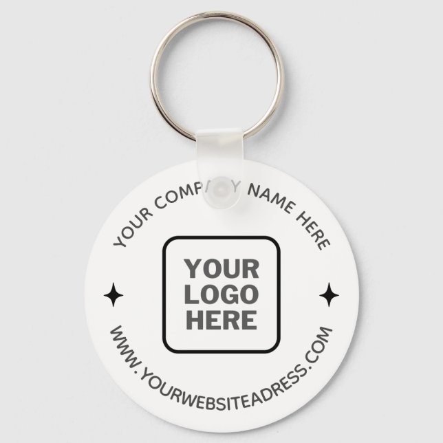 Website zum Logo für einfache weiße Werbefirmen Schlüsselanhänger (Vorderseite)