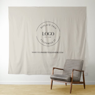 Website zum Logo für Unternehmen mit einfacher ben Wandteppich
