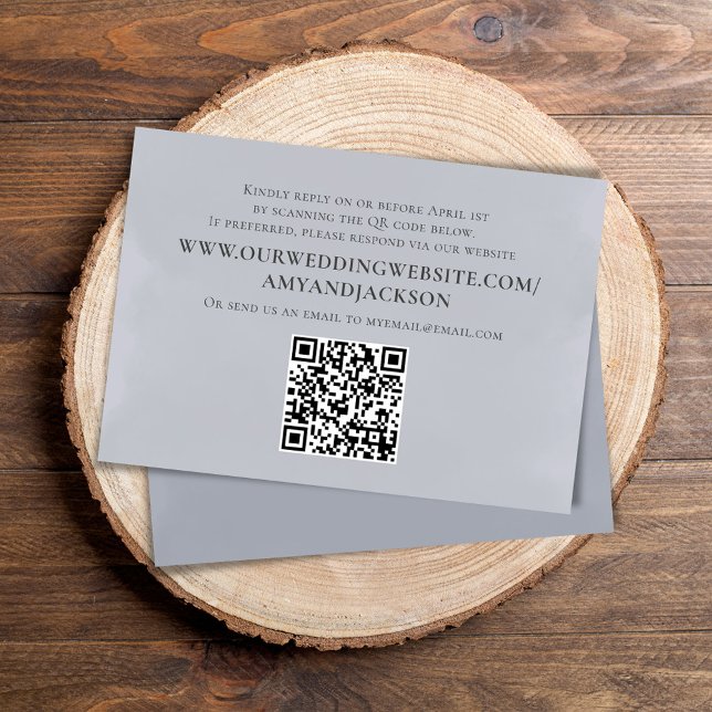 Website zum Minimalistischen einfachen Blue-QR-Cod RSVP Karte (Blue wedding invitation with QR code template)