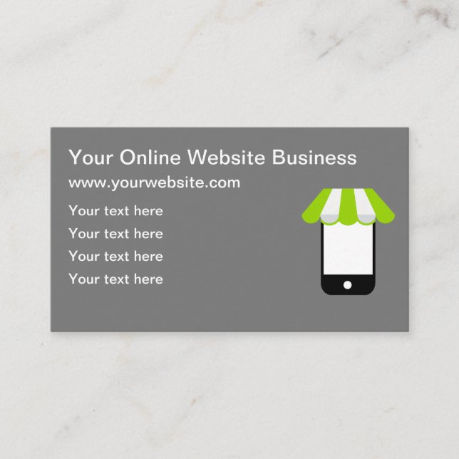 Website zum Online-Shopping  Visitenkarte (Vorderseite)