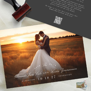 Website zum QR-Foto mit klassischen Elegant-Namen Save The Date