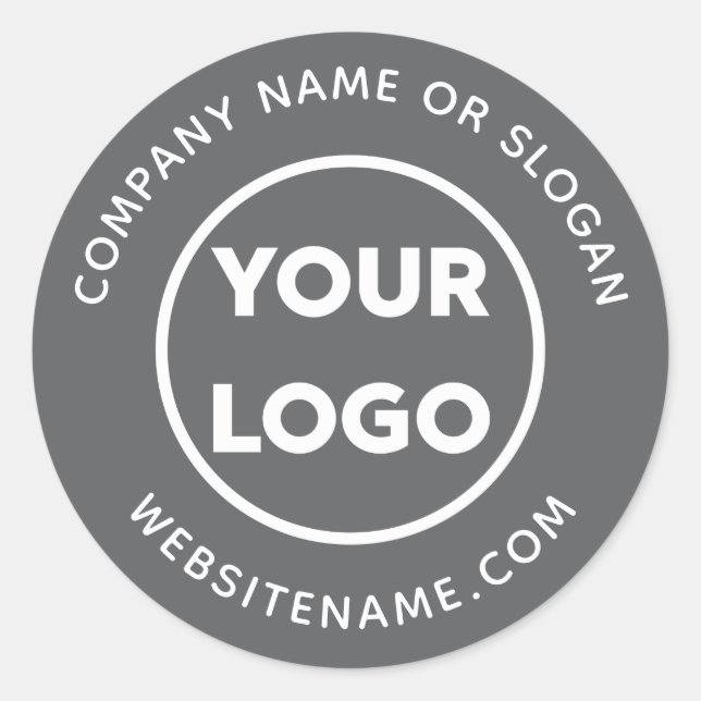 Website zum Thema benutzerdefinierte Logos und Slo Runder Aufkleber (Vorderseite)