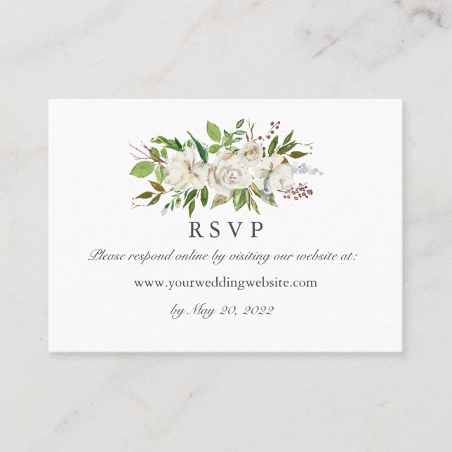 Website zum Thema Hochzeiten im antiken Garten Visitenkarte (Vorderseite)