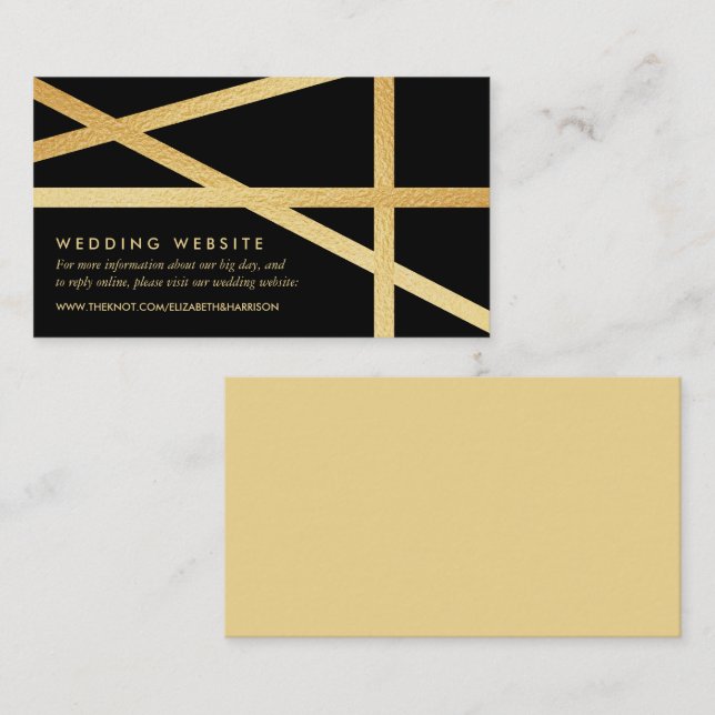 Website zum Thema Hochzeiten im geometrischen Stil Begleitkarte (Vorne/Hinten)