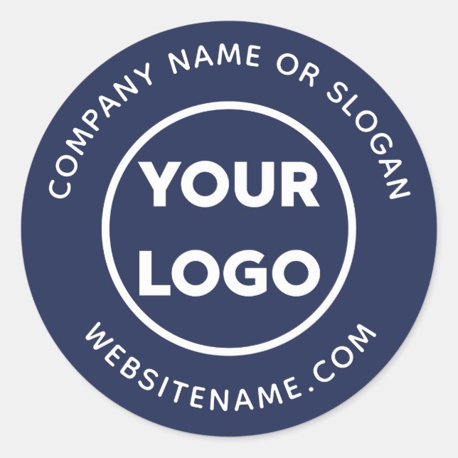 Website zum Thema kundenspezifische Logos und Slog Runder Aufkleber (Vorderseite)