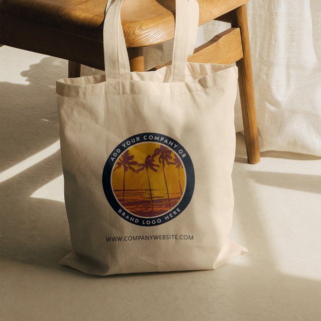 Website zur Ausstellung Ihrer Firmenlogo hinzufüge Tragetasche (Beach Business Logo Elegant Custom Tote Bag)