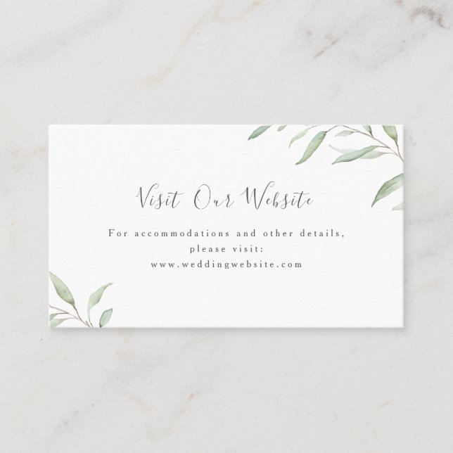 Website zur Hochzeit im Grünen Einlegen Karte (Vorderseite)