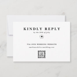 Website zur Hochzeit von Anemone-Blume-E-QR-Code RSVP Karte
