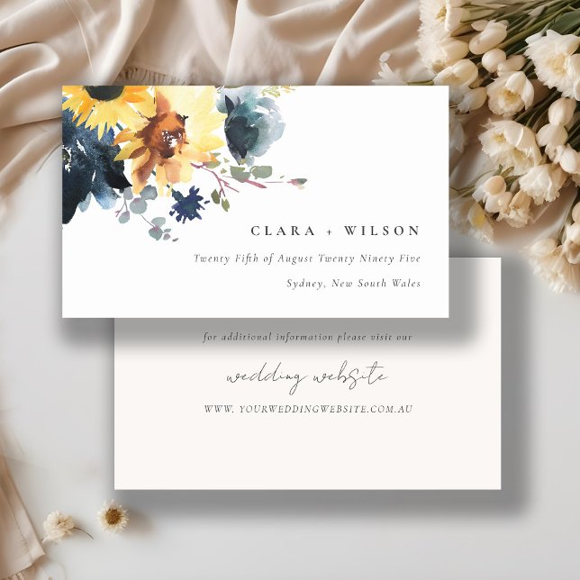 Website zur Hochzeit von Chic Yellow Navy mit Sonn Begleitkarte (Von Creator hochgeladen)