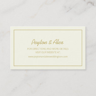 Website zur Hochzeit von Creme und Gold Visitenkarte