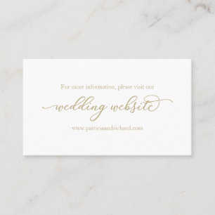 Website zur Hochzeit von Elegant Gold Calligraphy Visitenkarte